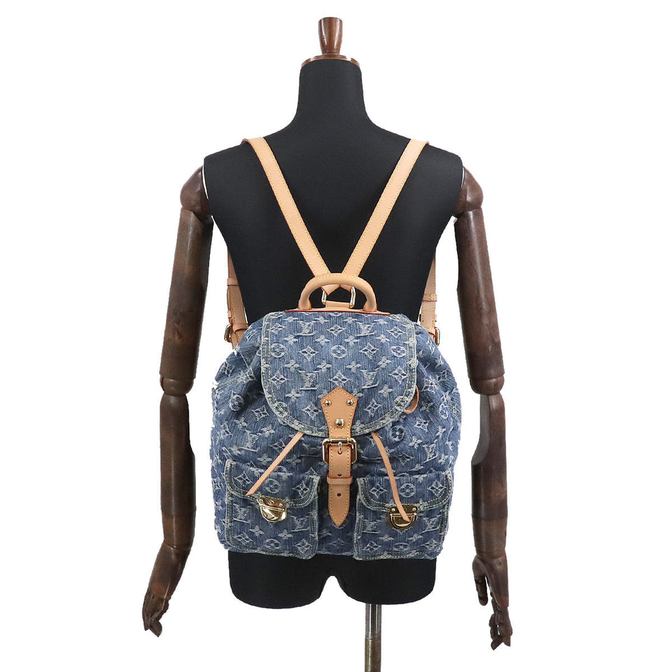 Louis Vuitton Monogram Denim Sac GM Backpack Rucksack Blue