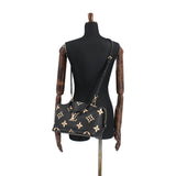 Louis Vuitton Bicolor Monogram Emplant Petit Palais PM Shoulder Bag Black Beige
