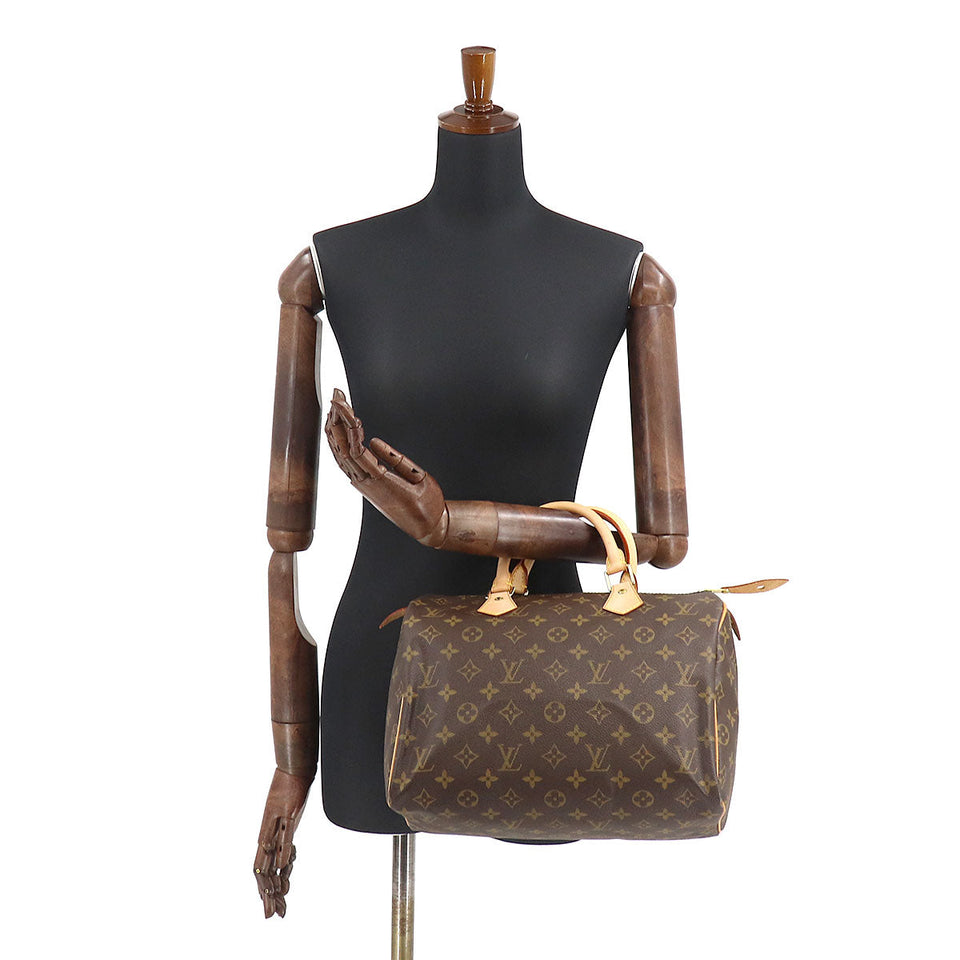 Louis Vuitton Monogram Speedy 30 hand bag brown gold hardware Speedy 30