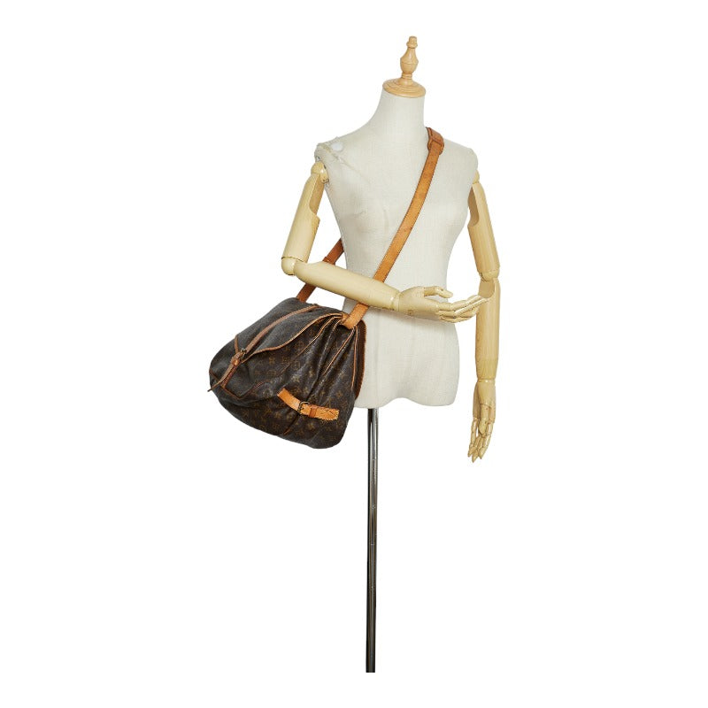 Louis Vuitton Monogram Saumur 35 Crossbody Shoulder Bag Brown