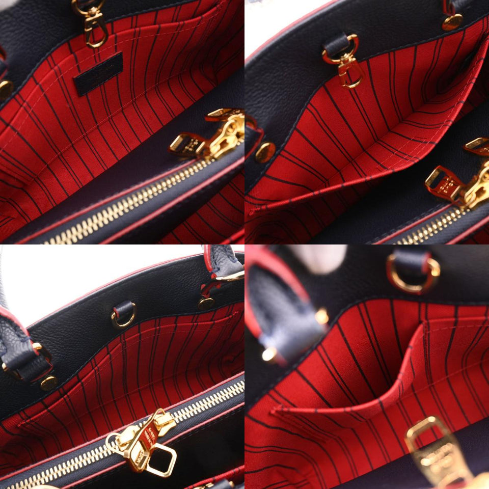 Louis Vuitton Monogram Empreinte Montaigne BB Marine Rouge
