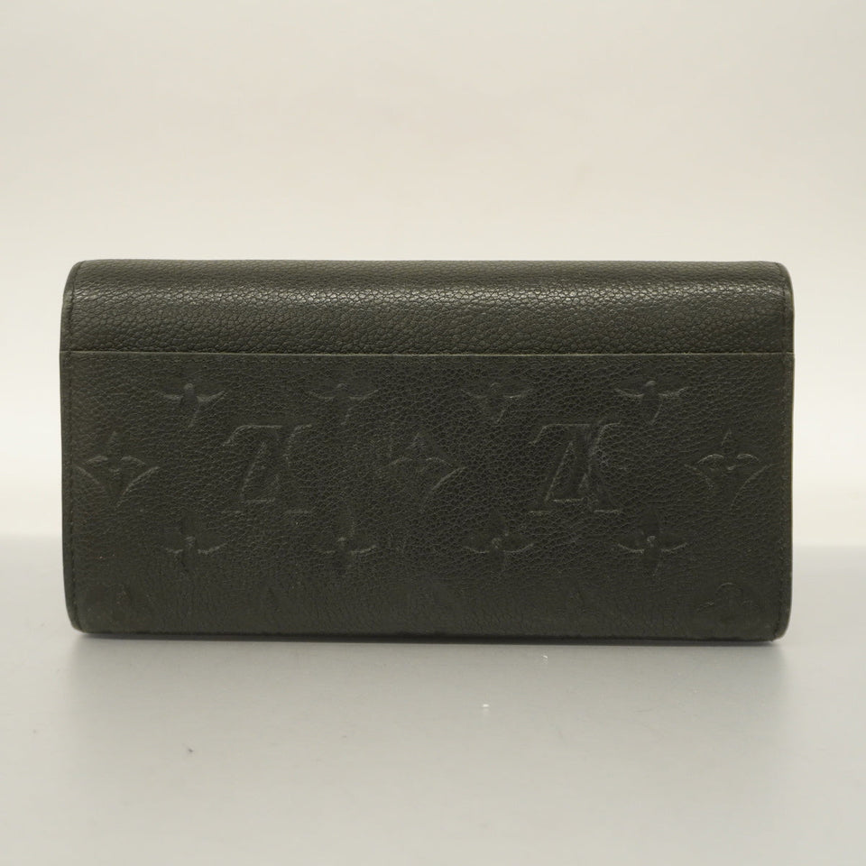 Louis Vuitton Bifold Long Wallet Monogram Implant Portefeuille Sarah Noir