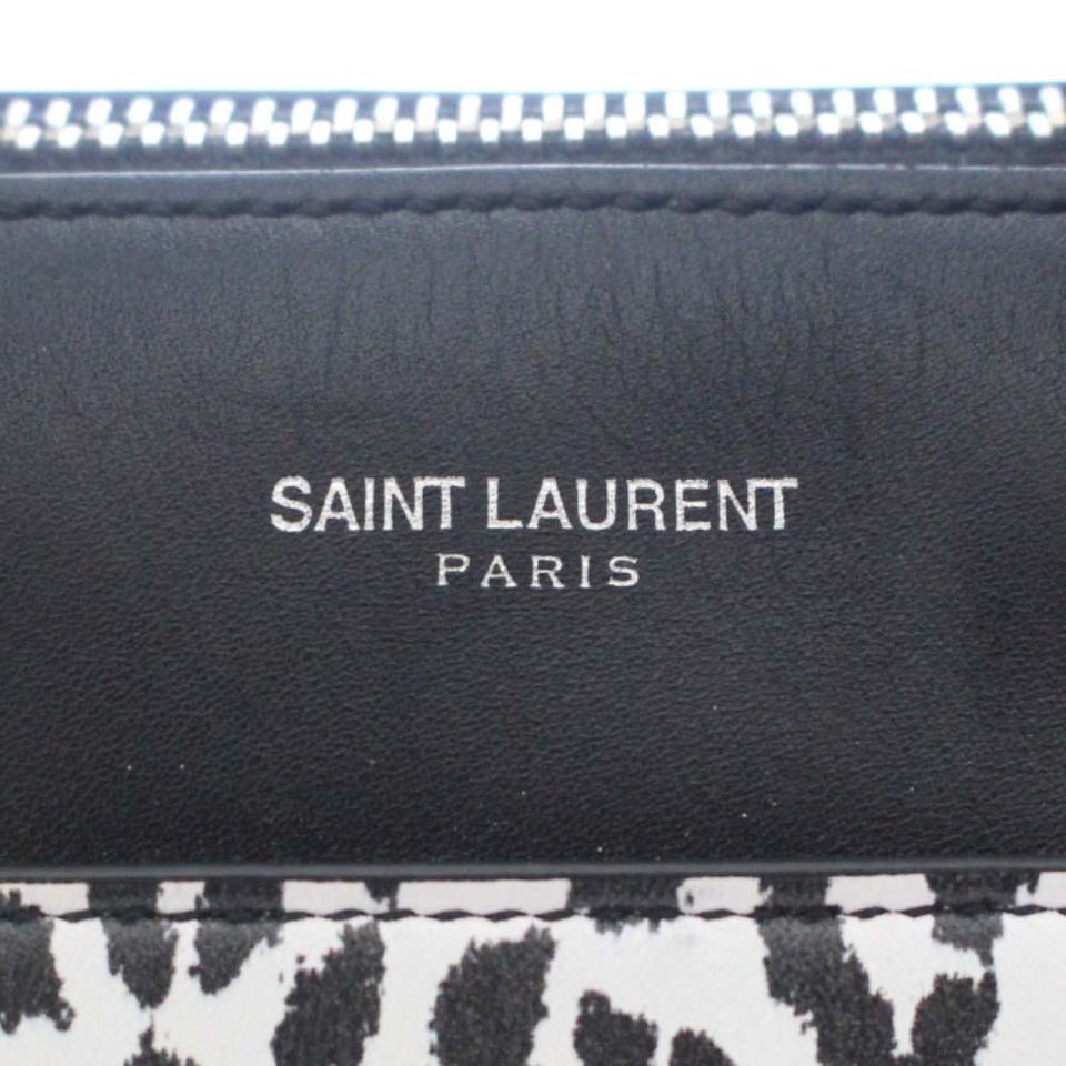 Saint Laurent- Paris Chain Shoulder Bag Baby Duffle Black White Leather