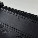 Louis Vuitton Pochette Discovery Monogram Shadow Clutch Bag Black