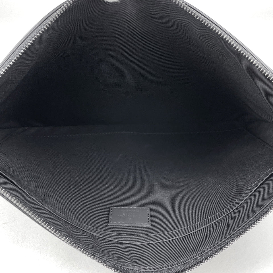 Louis Vuitton Pochette Discovery Monogram Shadow Clutch Bag Black