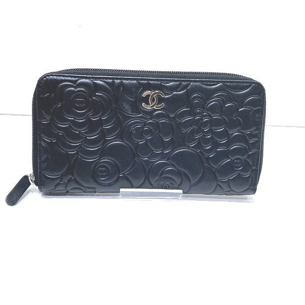 Chanel Camellia Leather Long Wallet