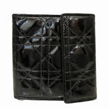 Dior Lady Dior Patent Leather Trifold Wallet