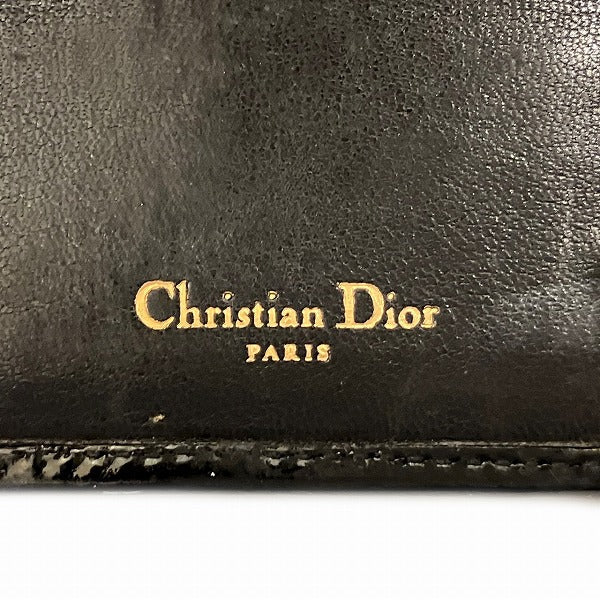 Dior Lady Dior Patent Leather Trifold Wallet