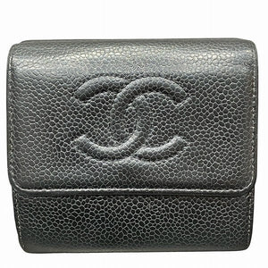 Chanel Coco Mark Caviar Skin Trifold Wallet