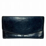 Chanel Coco Mark Leather Long Wallet