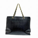 Chanel Caviar Skin Logo Embroidery Chain Handbag