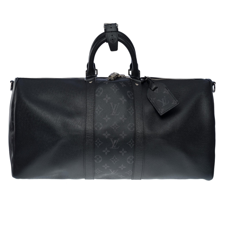 Louis Vuitton Keepall 50 Taigarama Travel bag in black canvas and leather , SHW