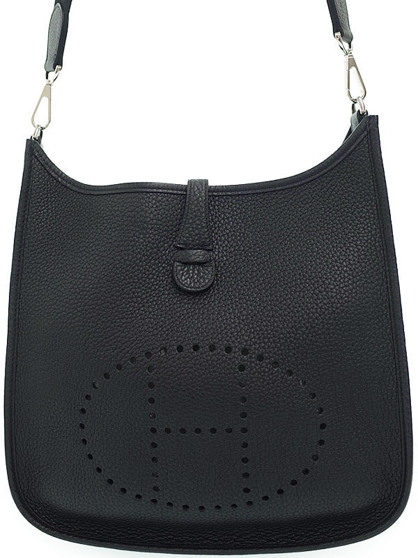 Hermes Evelyn 3PM T Stamp Shoulder Bag Black