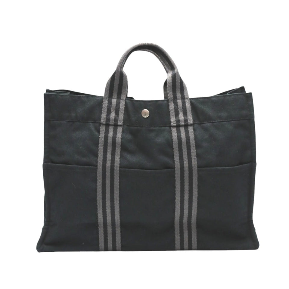 Hermes Tote Bag cotton black Tote Bag Fool ToeMM Her Line Women(Unisex)