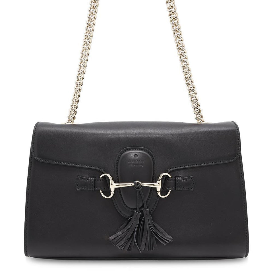Gucci Fringe ChainShoulder Bag Black295402 Leather