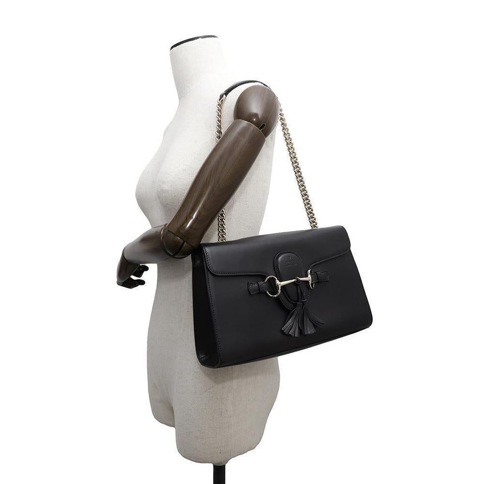 Gucci Fringe ChainShoulder Bag Black295402 Leather
