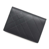 Burberry Embossed Check Bifold Card Case Black8103993 Leather