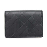Burberry Embossed Check Bifold Card Case Black8103993 Leather