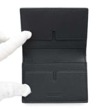 Burberry Embossed Check Bifold Card Case Black8103993 Leather