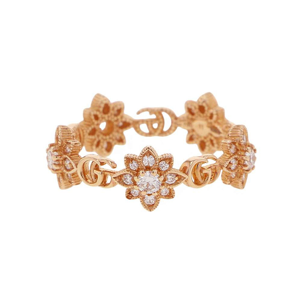 Gucci Flora Ring Size #11 18K Yellow Gold