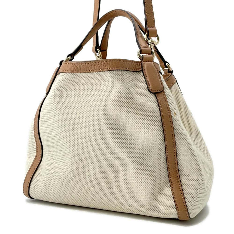 Gucci Soho 2wayBag Natural/Jasmin Flower336751 Canvas Leather