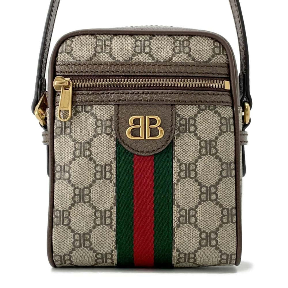 Gucci BALENCIAGACollaboration The Hacker Project Shoulder Bag Beige/Brown680129 Canvas Leather