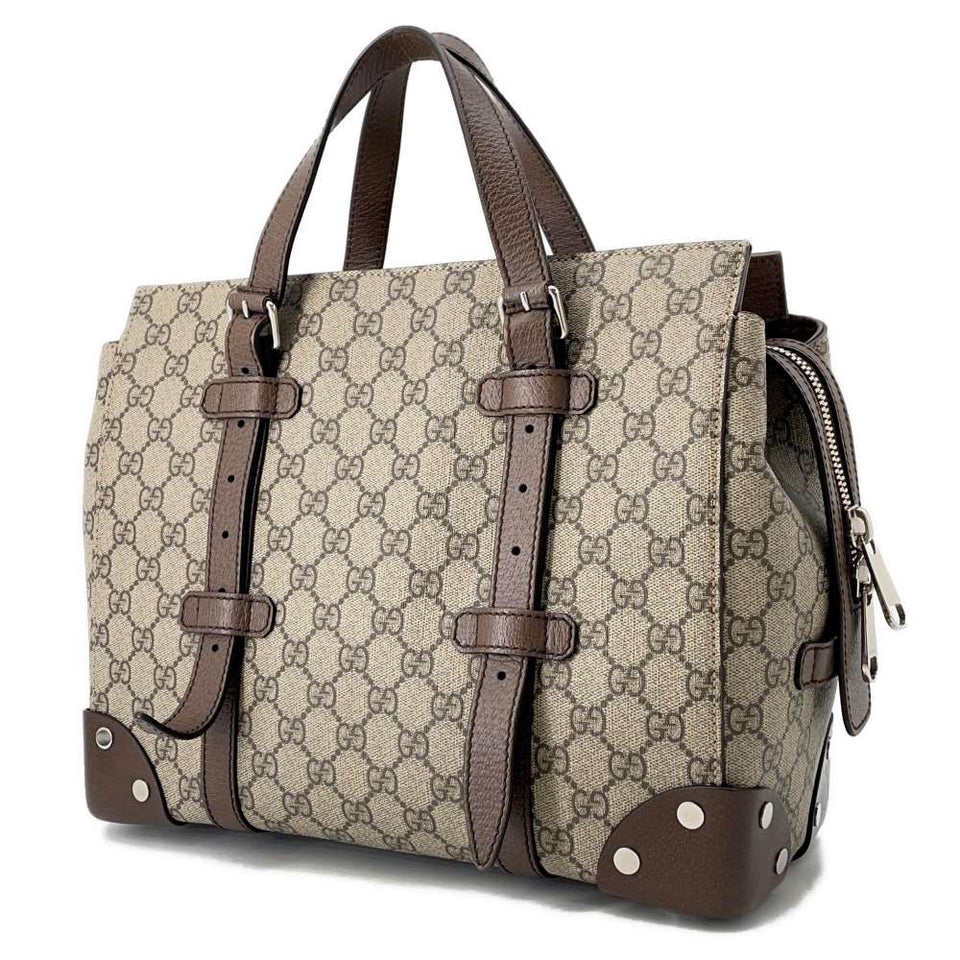 Gucci GG Supreme Detailed Tote Bag Beige/Brown643814 PVC Leather