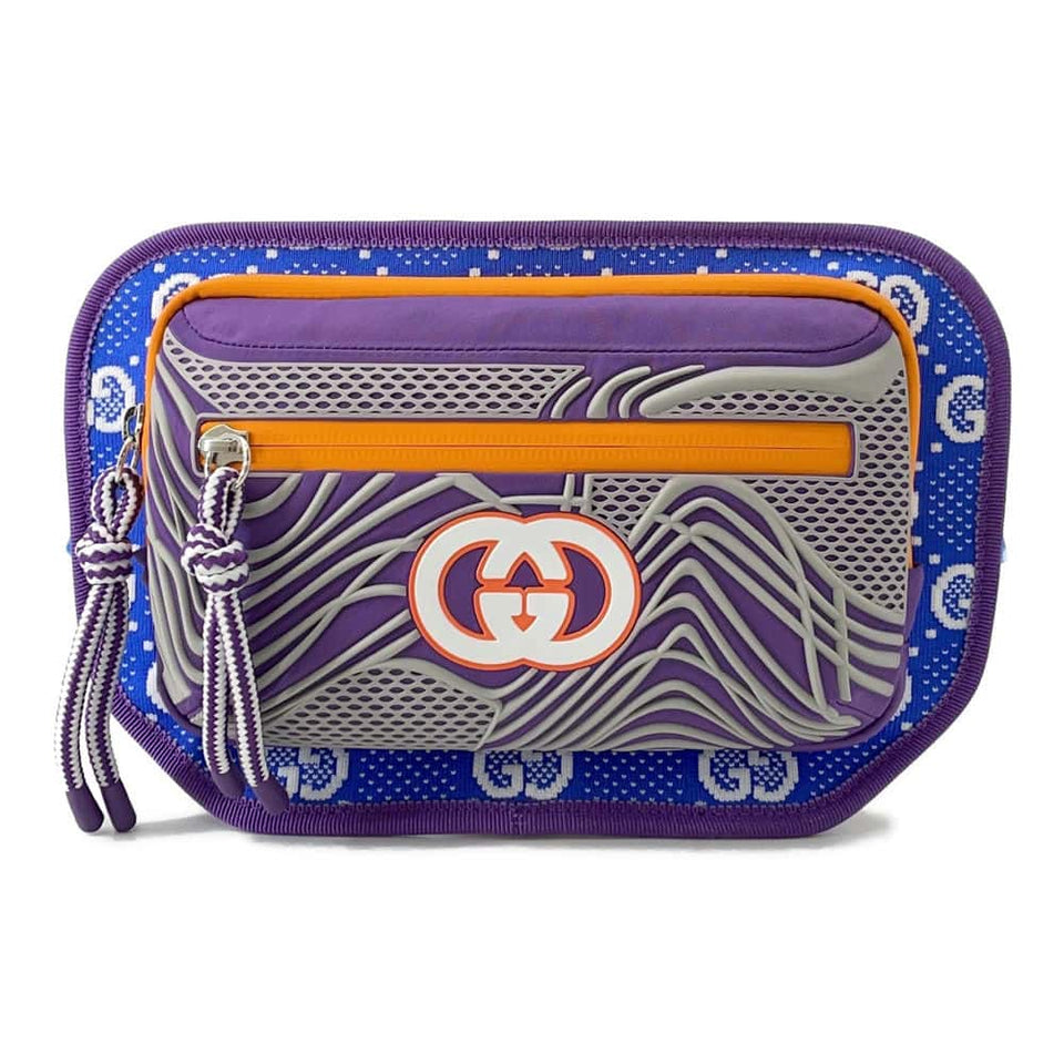 Gucci GGNylon Belt Bag Purple/Blue/Orange752102 Nylon Rubber