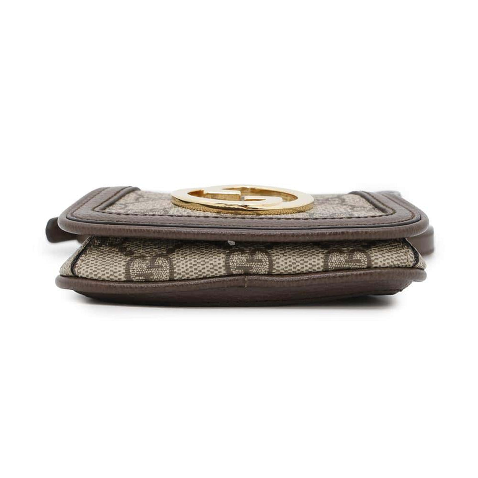 Gucci GG Supreme Blondie Shoulder Card Case Wallet Beige/Brown698635 GG SupremeCanvas/Leather