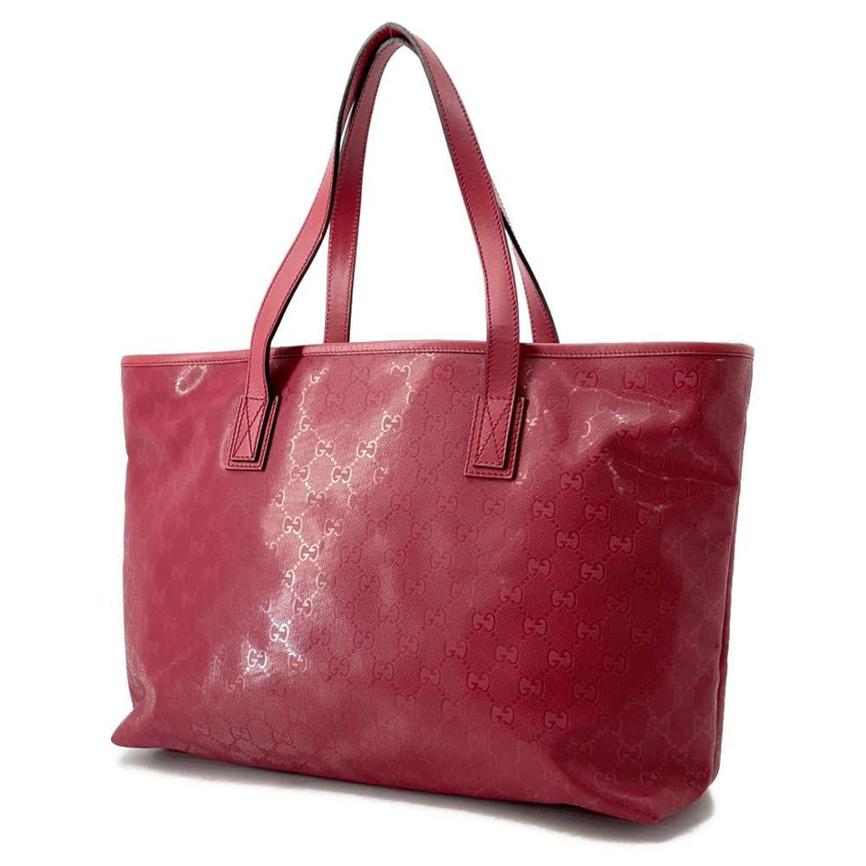 Gucci GG Imprime Tote Bag Red211137 PVC Leather