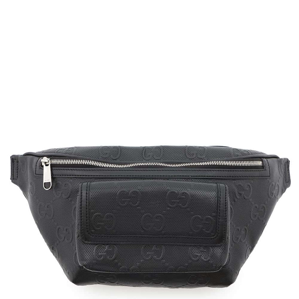 Gucci GG embossed crossbody bag Black645093 Leather