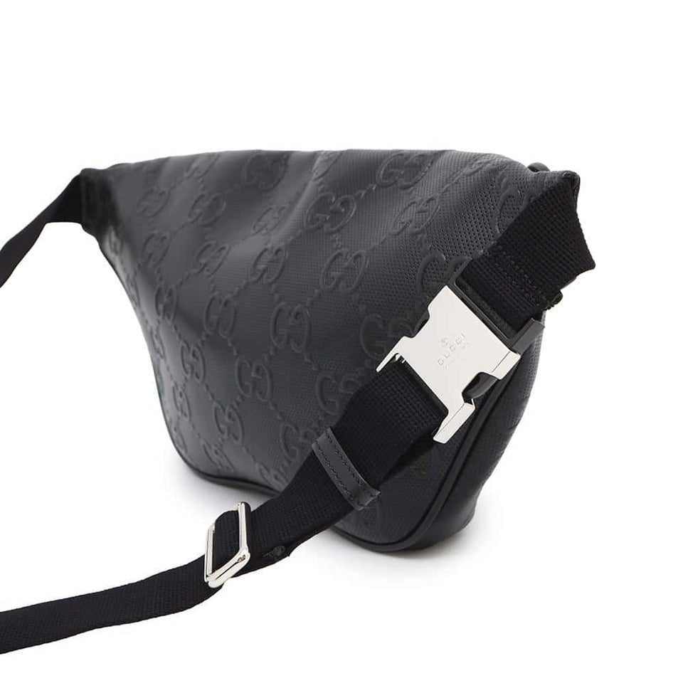 Gucci GG embossed crossbody bag Black645093 Leather