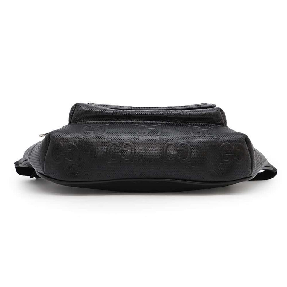 Gucci GG embossed crossbody bag Black645093 Leather