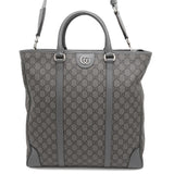Gucci Offdia 2WAY Tote Bag Gray763316 GG SupremeCanvas Leather Size Medium