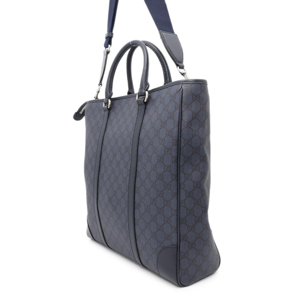 Gucci OFDEA FACJY 2WAY Tote Bag Navy763316 PVC Leather