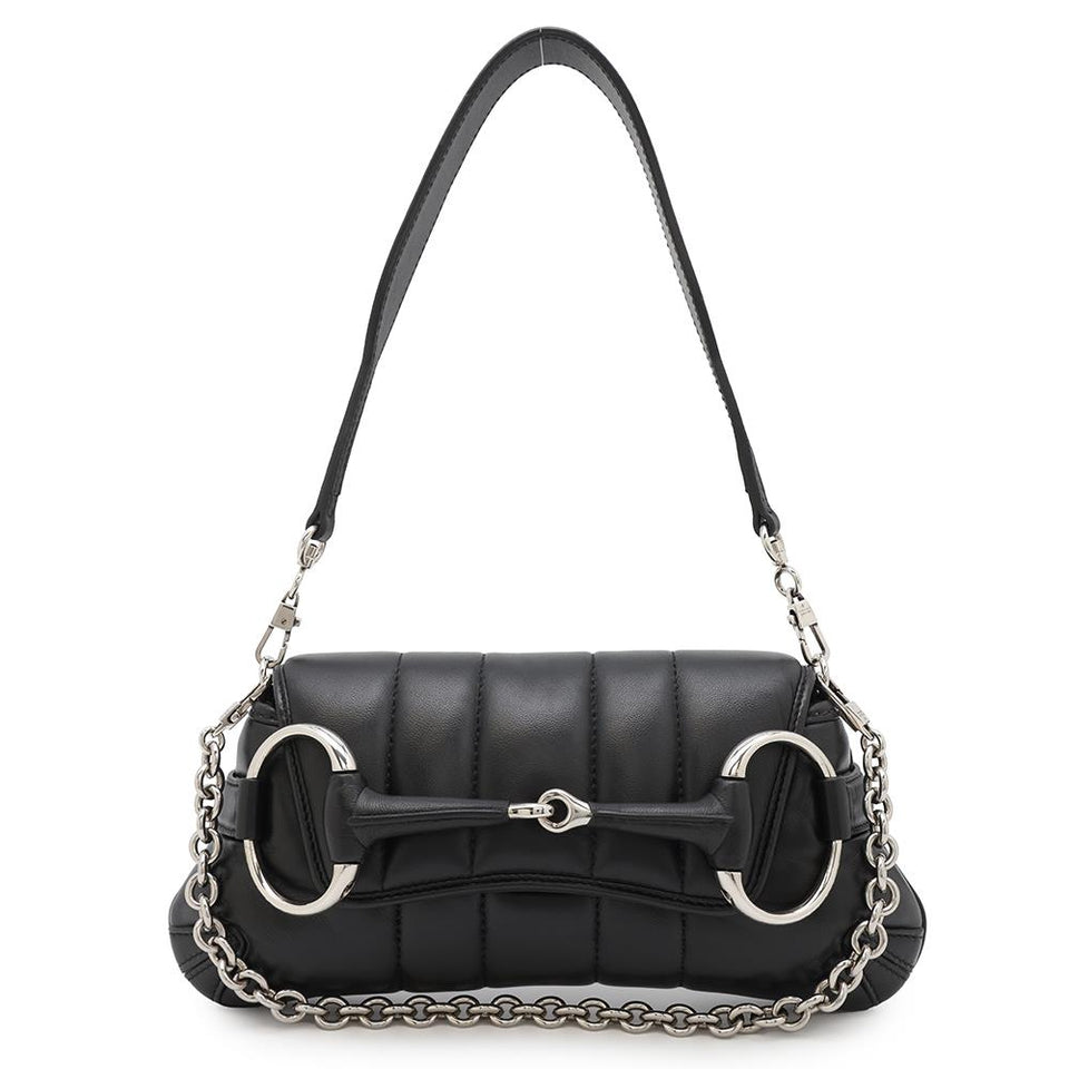 Gucci Horsebit Shoulder Bag Black764339 Leather