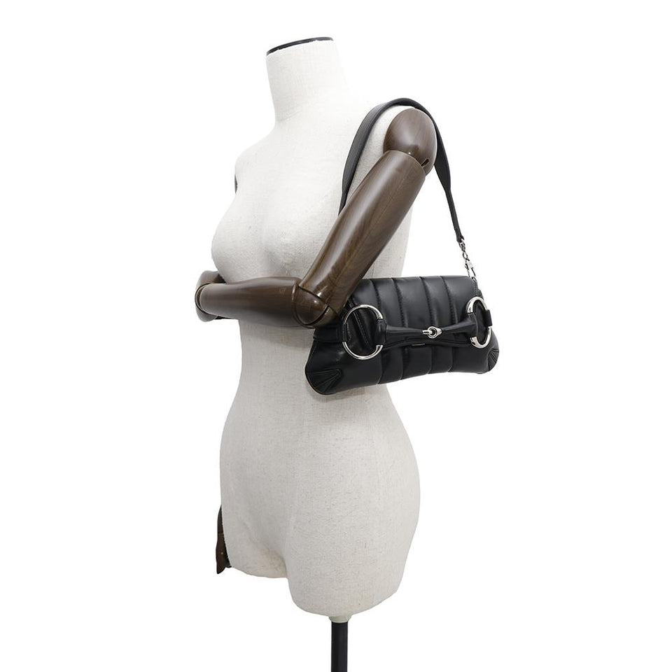 Gucci Horsebit Shoulder Bag Black764339 Leather