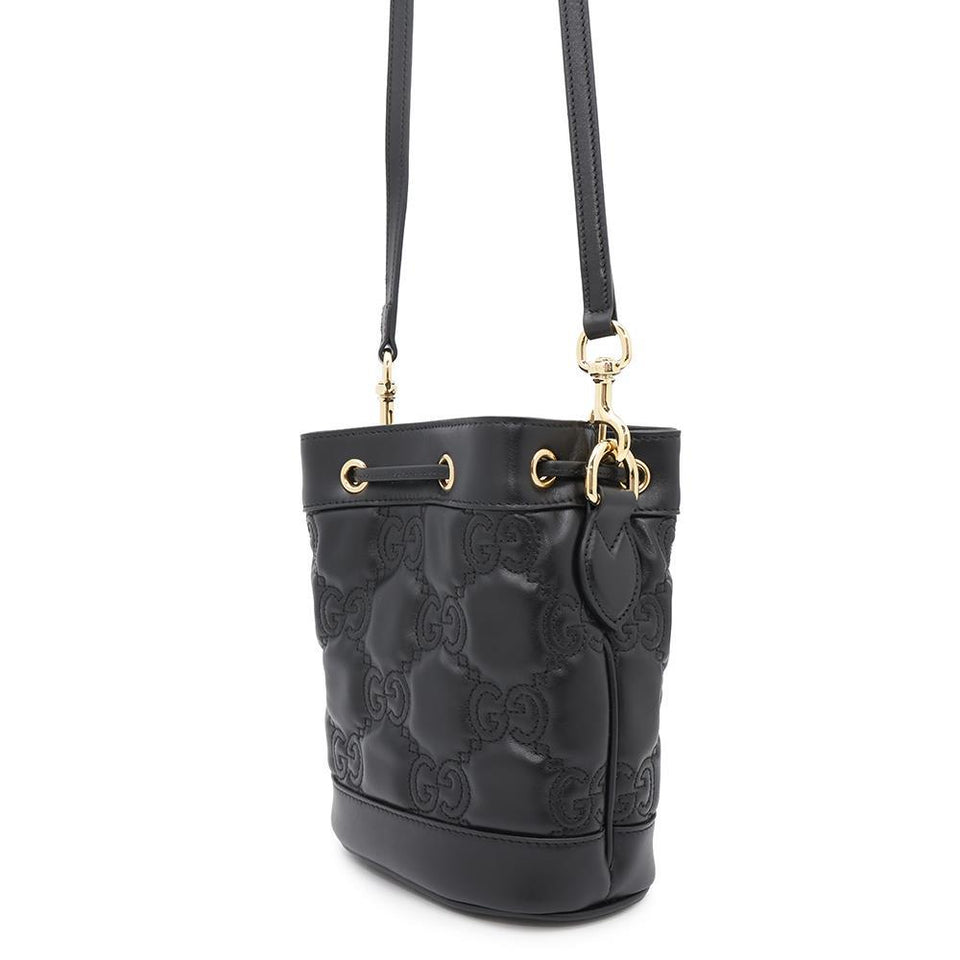 Gucci GGMatelasse bucket bag Black728231 Leather
