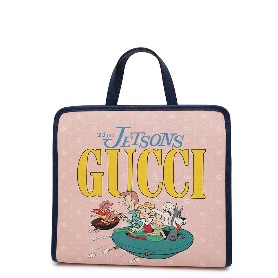 Gucci Jetson Tote Bag Children's Pink/Blue605614 PVC Leather