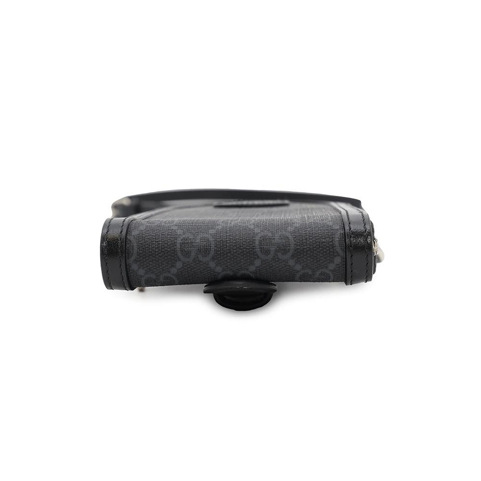 Gucci GG Supreme Phone Shoulder Pouch Black724357 PVC Leather