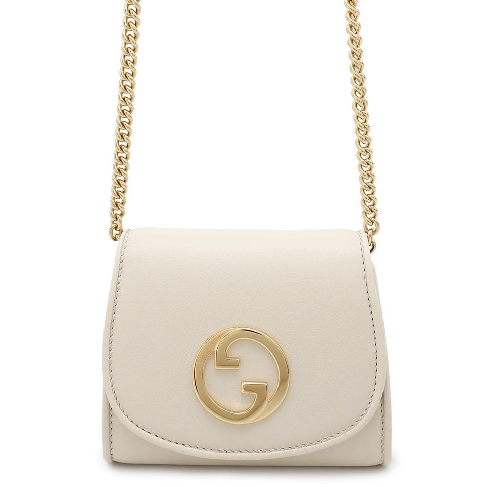 Gucci Interlocking G Blondie Chain Wallet Ivory725219 Leather