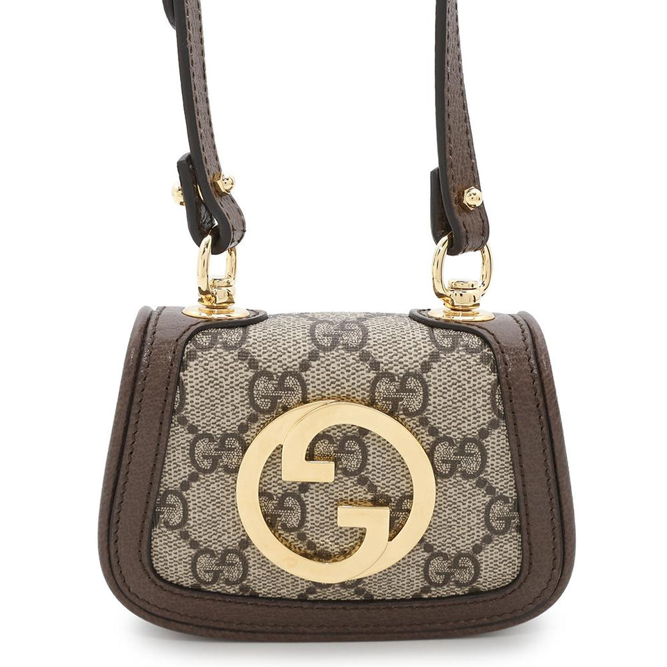 Gucci Interlocking G Blondie GG Supreme Shoulder Wallet Beige/Brown698635 PVC/Leather