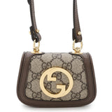 Gucci Interlocking G Blondie GG Supreme Shoulder Wallet Beige/Brown698635 PVC/Leather