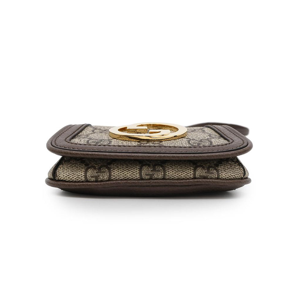 Gucci Interlocking G Blondie GG Supreme Shoulder Wallet Beige/Brown698635 PVC/Leather