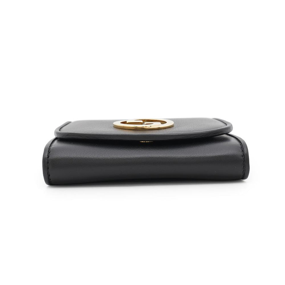 Gucci Interlocking G Blondie Chain Wallet Black725219 Leather