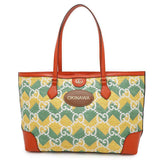 Gucci GG Pattern Tote OKINAWA Yellow/Green/Orange631685 Raffia Leather