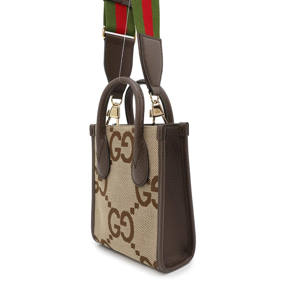 Gucci Jumbo GG 2WAY Shoulder Beige/Brown699406 GG Canvas Leather Size Mini