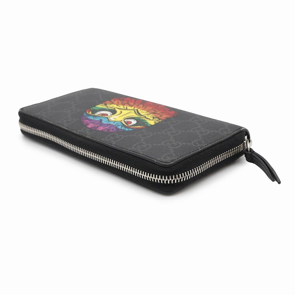 Gucci Eagle GG Supreme Zip Around Wallet Black451273 GG SupremeCanvas