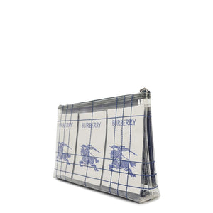 Burberry EKD Label Pouch White/Transparent Plastics Canvas