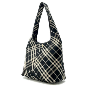 Burberry Check One Handle Tote Bag Black/Calico80944761 Canvas Size Large
